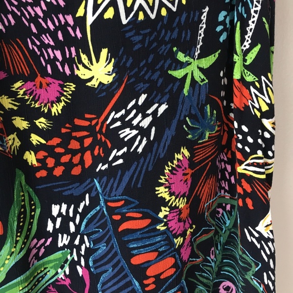 TOPSHOP Black Tropical Floral Slip Dress sz 2 - Picture 5 of 10